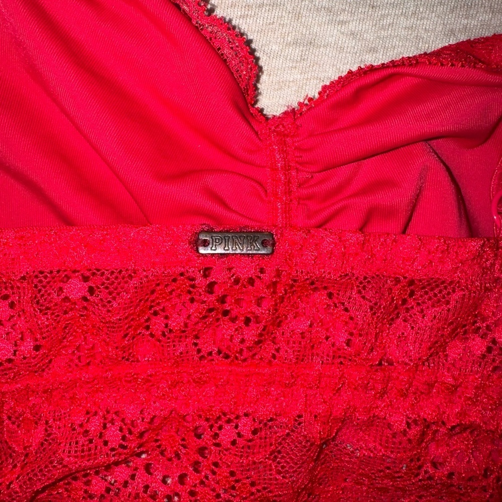 PINK Victoria's Secret Red Lace Bandeau - Picture 4 of 5